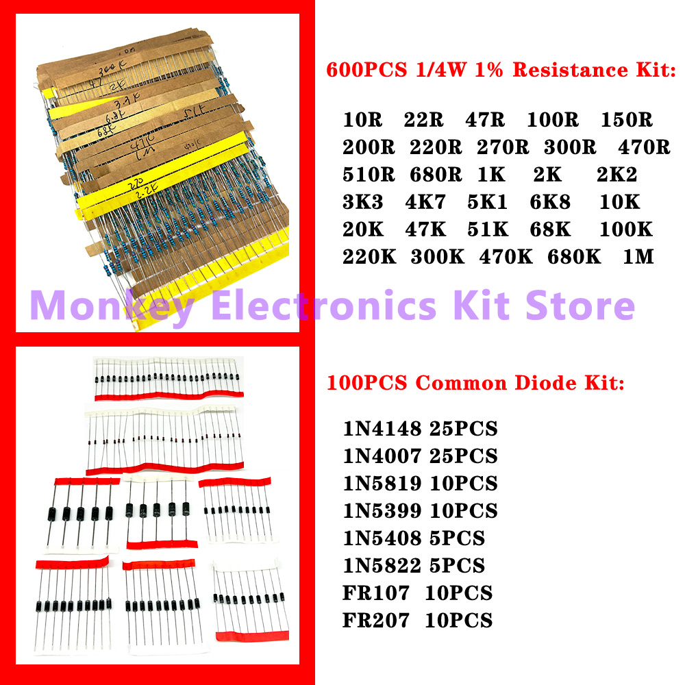 6 kinds components kit resista - Electronics Repair Center 评论和价格